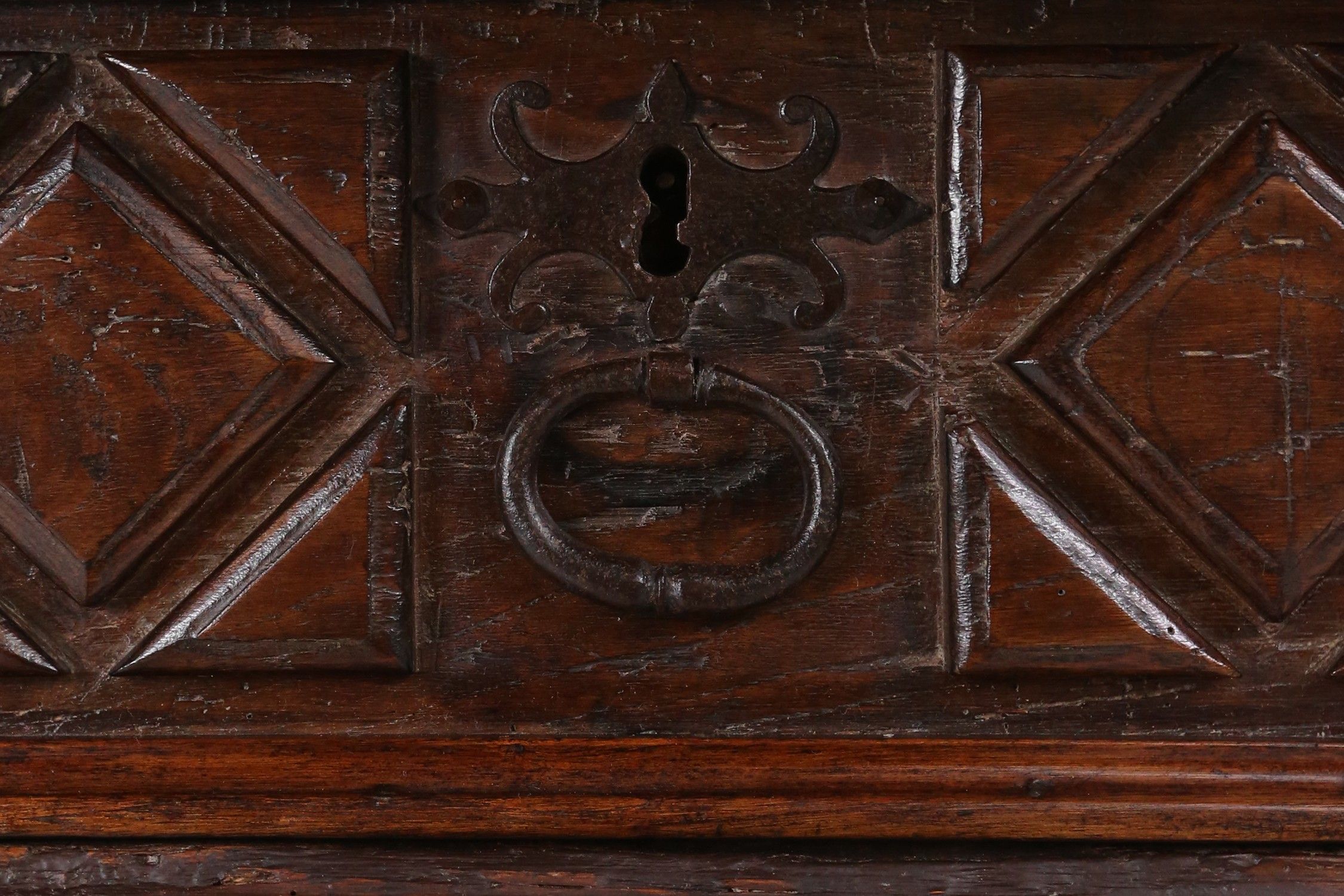 Antique carved Oak Spanish Console Table with Drawers, 18th Centurythumbnail